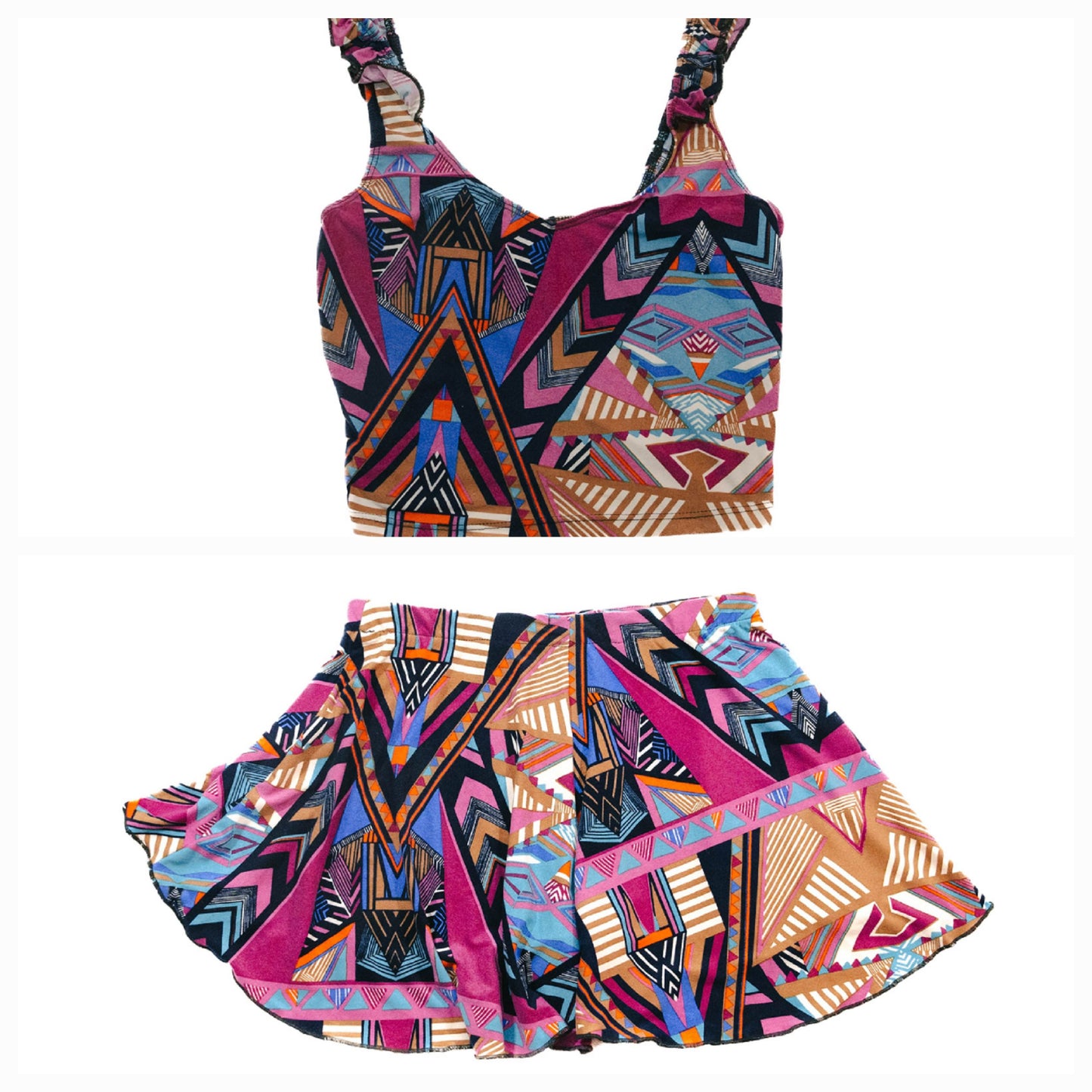 Printed Magenta Crop Top