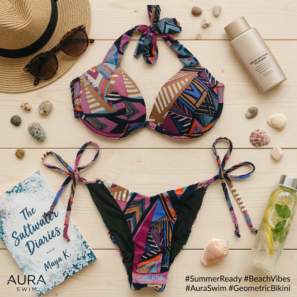 Vibrant Magenta Printed V-Shaped Bikini Bottoms.
