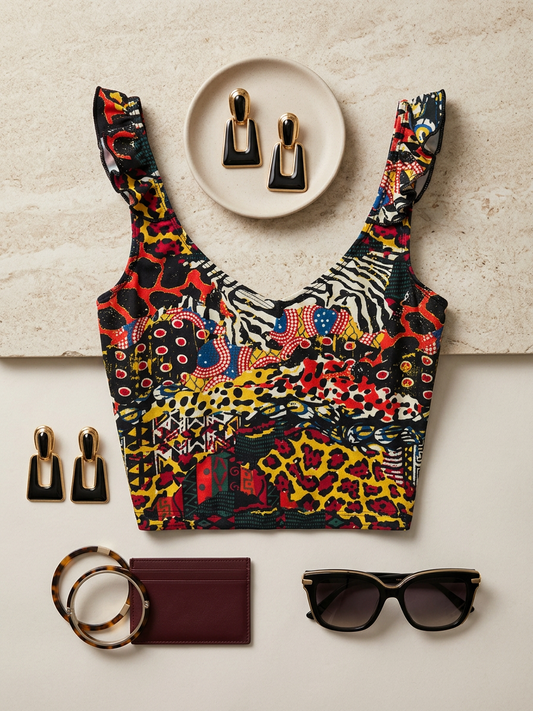 Animal Print Vacation Crop Top
