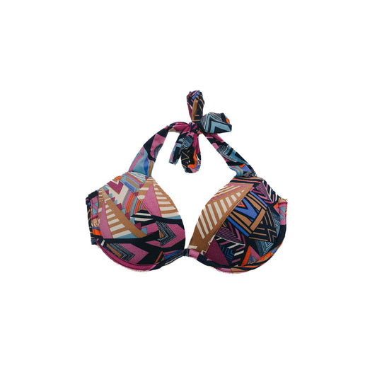 Vibrant Magenta Printed Padded Bikini Top